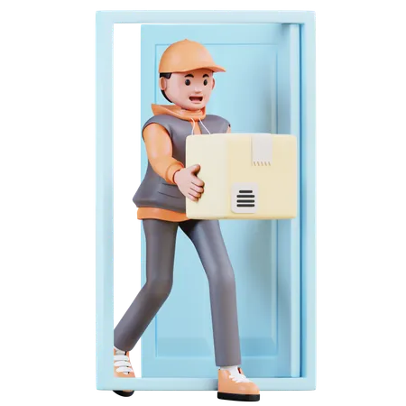 Porte ouverte par courrier  3D Illustration