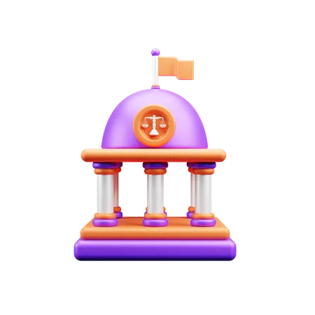 Court Building  3D Icon