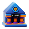 court architecture 3d logo