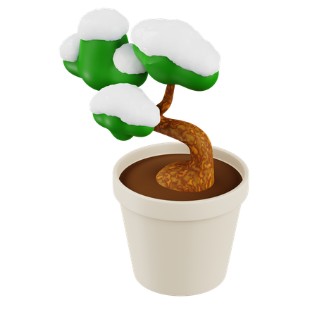 Covered snow Bonsai  3D Icon