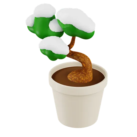 Covered snow Bonsai  3D Icon