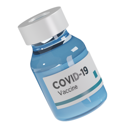 Covid-19-Impfstoffflasche  3D Illustration