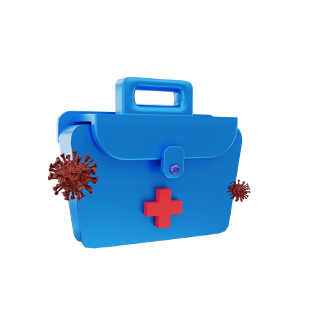 Covid-Medizinbox  3D Illustration
