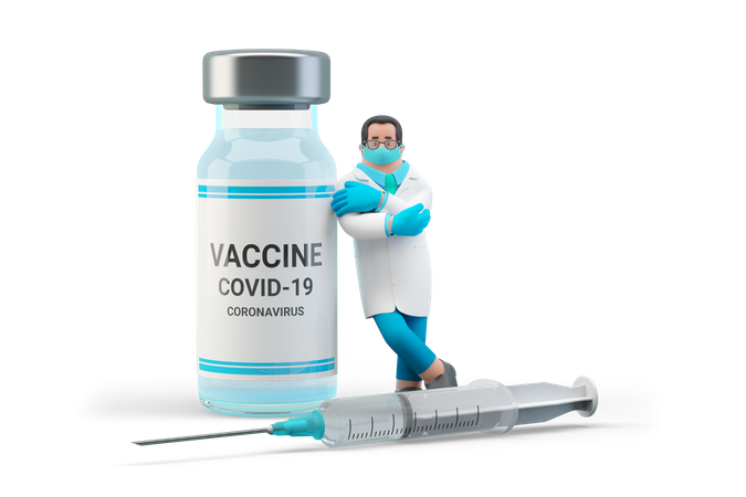 Covid-19 Vaccine  3D Illustration