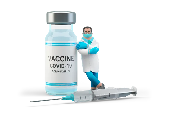 Covid-19 Vaccine 3D Illustration
