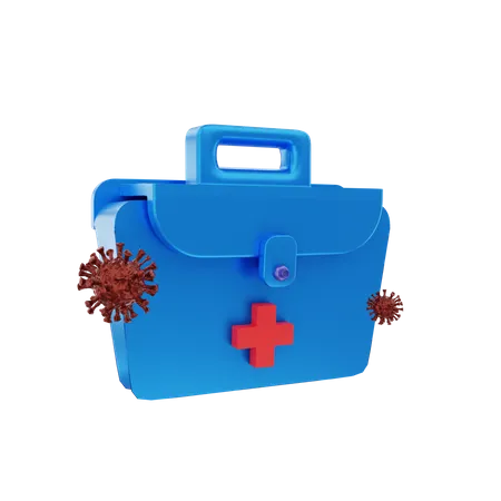 Covid medical box  3D Illustration