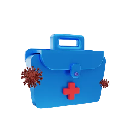 Covid medical box 3D Illustration