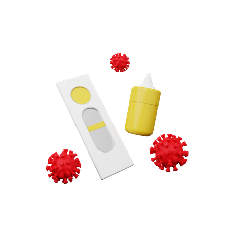 Covid positive rapid test  3D Illustration