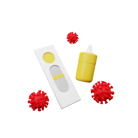 Covid positive rapid test  3D Illustration