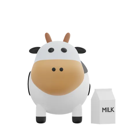 Cow  3D Illustration