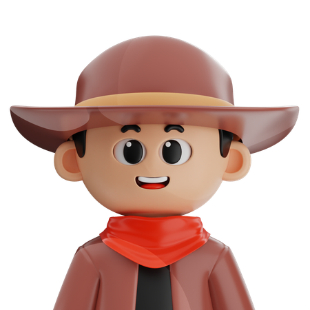 Cow-boy  3D Icon