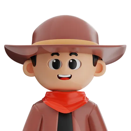 Cow-boy  3D Icon