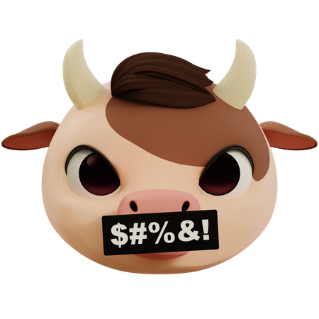 Cow Curse Emoji  3D Icon