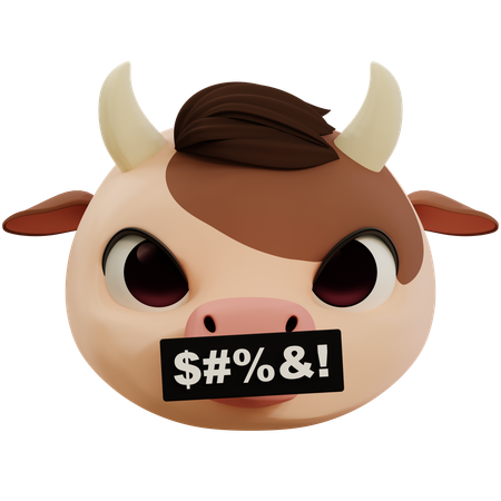 Cow Curse Emoji  3D Icon