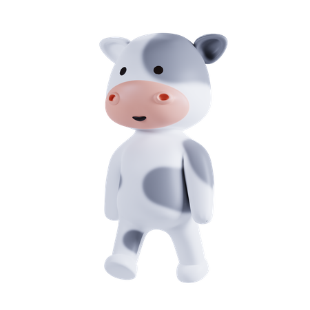 Cow Cute Pose 3D Illustration