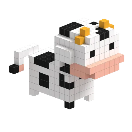 Cow Cute Voxel Art  3D Icon