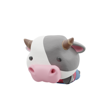 Cow Face  3D Illustration