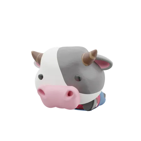 Cow Face  3D Illustration