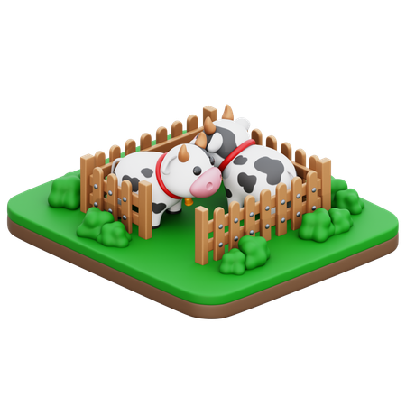 Cow Farm  3D Icon