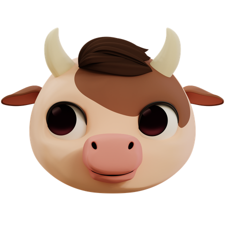 Cow Haughty Emoji  3D Icon