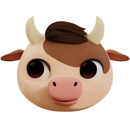 Cow Haughty Emoji  3D Icon