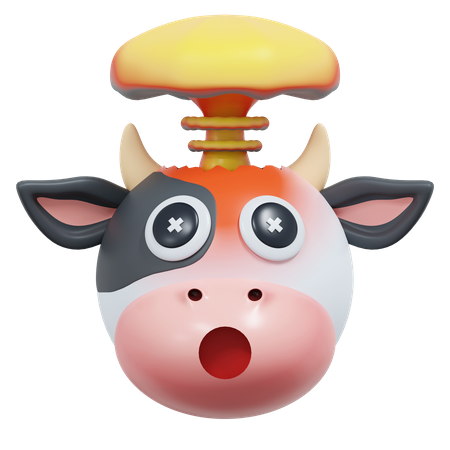 Cow Head Explosion  3D Icon
