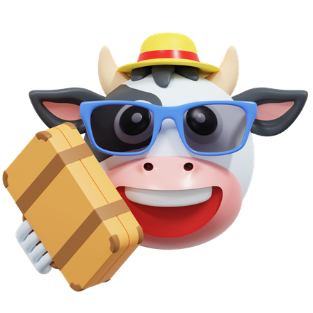 Cow Holding Travel Bag  3D Icon
