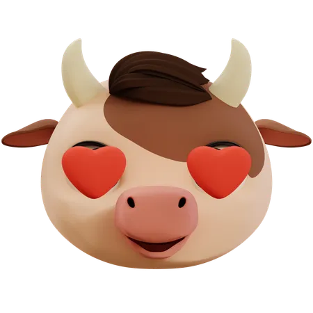 Cow Love Emoji  3D Icon