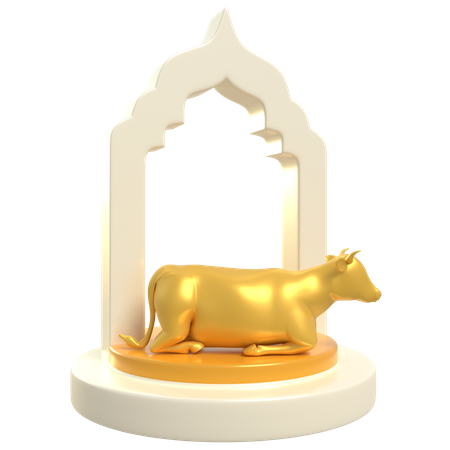 Cow Podium  3D Illustration