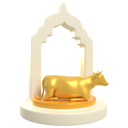 Cow Podium  3D Illustration