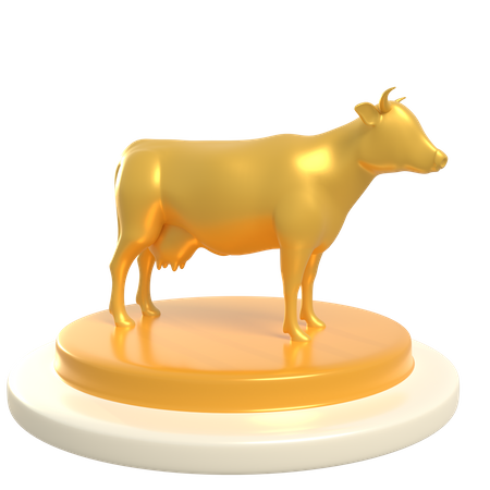 Cow Podium  3D Illustration