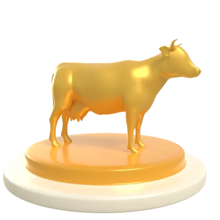 Cow Podium  3D Illustration