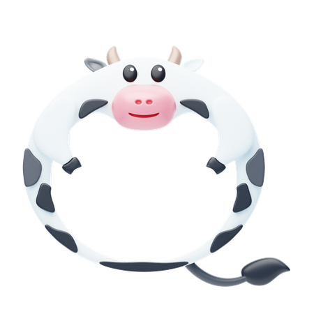 Cow Shape Animal Frame  3D Icon