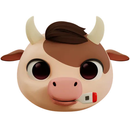 Cow Sick Emoji  3D Icon