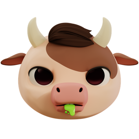 Cow Vomiting Emoji  3D Icon