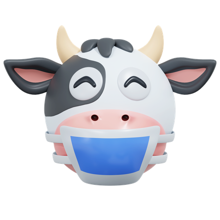 Cow Wearing Mask  3D Icon