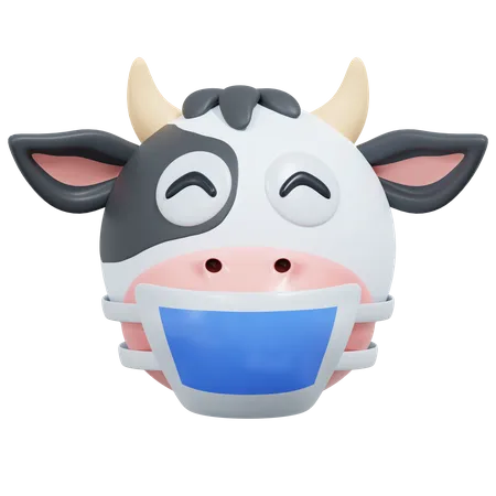 Cow Wearing Mask  3D Icon