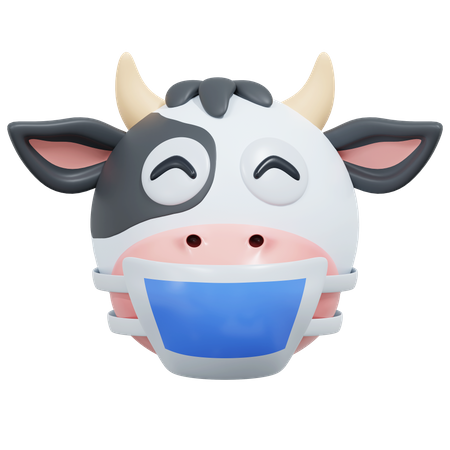 Cow Wearing Mask  3D Icon
