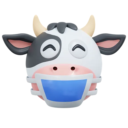 Cow Wearing Medical Mask Emoticon 3 D Icon Illustration 3D Icon