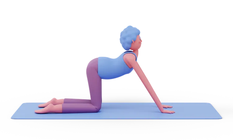 Cow Yoga Pose  3D Illustration