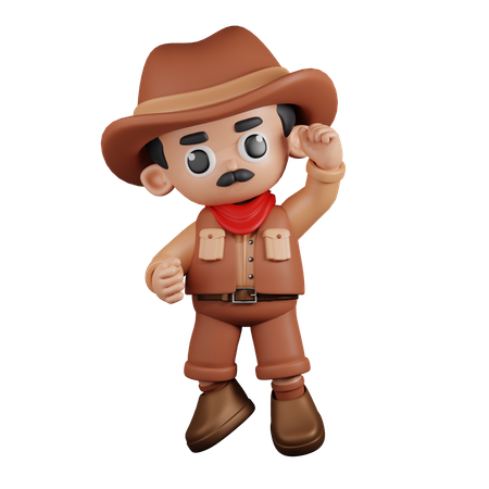 Cowboy avec félicitations  3D Illustration