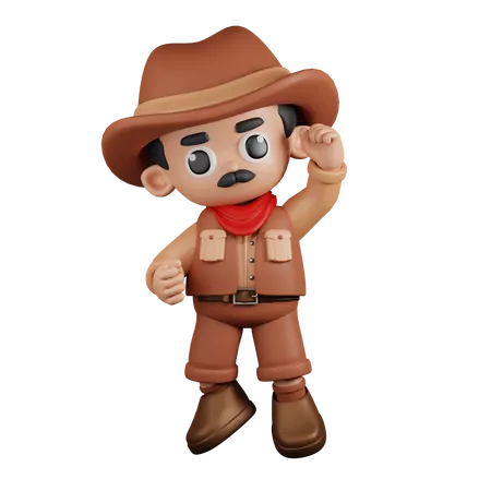 Cowboy avec félicitations  3D Illustration