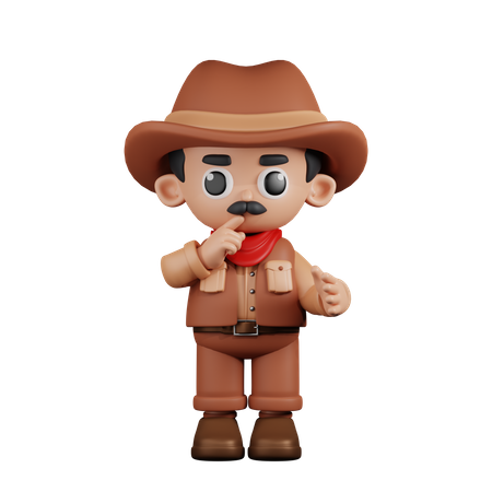 Cowboy tranquille  3D Illustration
