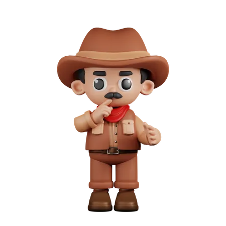 Cowboy tranquille  3D Illustration