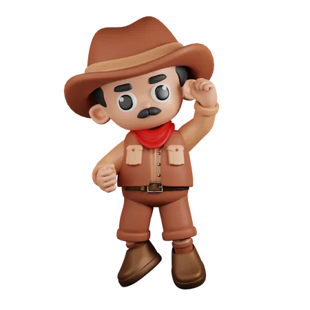 Cowboy com parabéns  3D Illustration