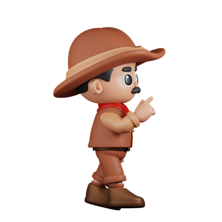 Cowboy com toque  3D Illustration