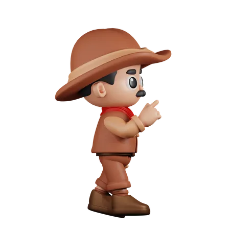 Cowboy com toque  3D Illustration