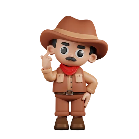 Cowboy Dando Mini Amor  3D Illustration