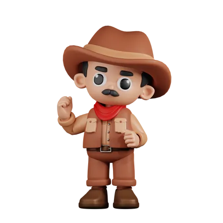 Cowboy dando parabéns  3D Illustration