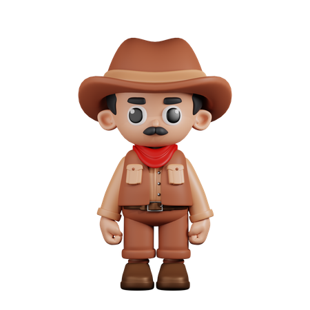 Cowboy debout  3D Illustration